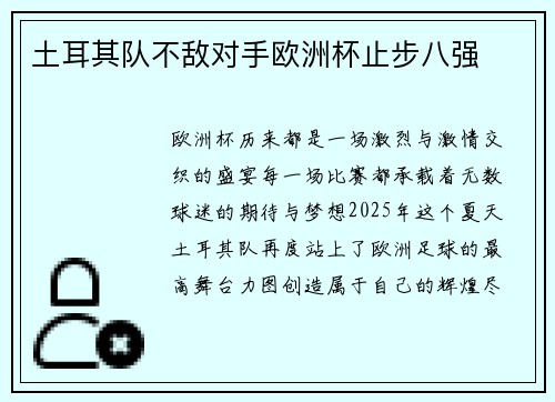 土耳其队不敌对手欧洲杯止步八强